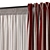  Wide Striped Curtain Fabric 3D model small image 6