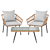 Rattan Patio Set: Sofa & Chair 3D model small image 2