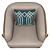 Oxford Armchair Fabric Leather Accent 3D model small image 4