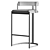 Contemporary Velvet Bar Stool Stainless Steel 3D model small image 2