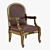 Luxury Giltwood Armchair 4K Texture 3D model small image 1