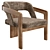 Eco-Design Walnut Armchair for Style 3D model small image 1