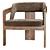 Eco-Design Walnut Armchair for Style 3D model small image 2