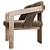 Eco-Design Walnut Armchair for Style 3D model small image 3