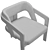 Eco-Design Walnut Armchair for Style 3D model small image 7