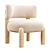 Cozy White Shearling Accent Chair 3D model small image 1