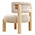 Cozy White Shearling Accent Chair 3D model small image 3