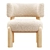 Cozy White Shearling Accent Chair 3D model small image 4