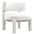 Cozy White Shearling Accent Chair 3D model small image 5