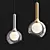 Glass Dome Pendant Light Gold 3D model small image 2