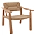 Handwoven Abondance Straw Chair 3D model small image 1