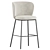 Ciselia Light Grey Fabric Bar Stool 3D model small image 3