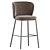 Ciselia Light Grey Fabric Bar Stool 3D model small image 4