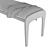 Elegant Solid Walnut Upholstered Bench 3D model small image 6