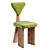 Brazilian Wood Giraffe Dining Chair 3D model small image 1