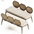 Stylish Grier Cane Bench 3D model small image 3