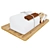 Festive Christmas Cake on Wooden Tray 3D model small image 4