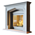 Modern Stone Fireplace with Illuminated Fire 3D model small image 6