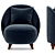 Modern Henri Armchair & Lyla Footstool 3D model small image 2