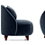 Modern Henri Armchair & Lyla Footstool 3D model small image 3
