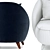 Modern Henri Armchair & Lyla Footstool 3D model small image 6