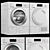 Miele White Washer Dryer Set 3D model small image 1