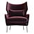 Luxury Velvet Accent Chair Model 3D model small image 3