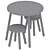 Wooden Kids Table & Stools 3D model small image 5