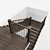 Modern Metal and Wood Staircase 3D model small image 4