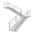 Wooden Loft Style G-Shaped Staircase 3D model small image 2