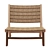 Teak & Abaca Lounge Chair 3D model small image 1