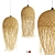 Rustic Bamboo Pendant Lights 3D model small image 1