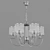 Elegant Licata Chandelier with Fabric Shades 3D model small image 2