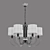 Elegant Licata Chandelier with Fabric Shades 3D model small image 4