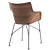 Modern Kartell Q/Wood Chair 3D model small image 3