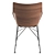 Modern Kartell Q/Wood Chair 3D model small image 4