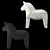 Dala Horse Concrete Statuettes Set 3D model small image 2