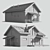 Wooden Cottage with Roof 3D 3D model small image 6