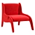 Modern Upholstered Armchair Design 3D model small image 1