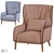 Elegant Bergère Armchair with Wooden Base 3D model small image 3