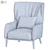 Elegant Bergère Armchair with Wooden Base 3D model small image 4