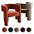 Modern Velvet Sculpt Armchair 3D Model 3D model small image 2