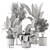 Rustic Concrete Pot Indoor Plants 3D model small image 7