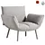 Modern Upholstered Low Seat Armchair 3D model small image 1