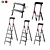 Aluminum Hailo L80 ComfortLine Ladder Set 3D model small image 1
