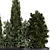 Outdoor Bush Tree Garden Set 3D model small image 2