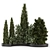 Outdoor Bush Tree Garden Set 3D model small image 4