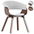 Modern Walnut Wood Dining Chair 3D model small image 1