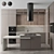 Modern Corner Kitchen Set with Appliances 3D model small image 1