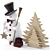 Festive Snowman & Wooden Tree 3D model small image 2